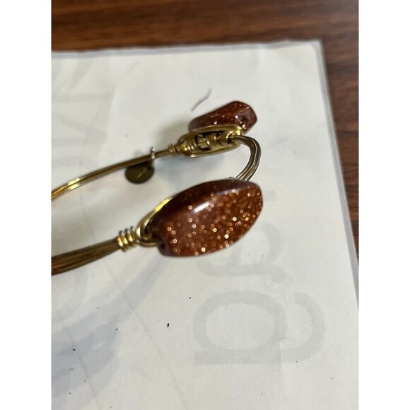 Retro Glitter Stone Bangle Wire Bracelet S Copper Boho Western Classic Chic 90s - Picture 2 of 7